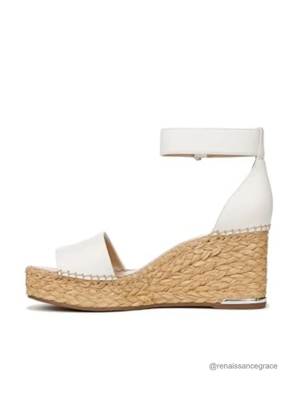Franco Sarto Espadrille Wedge Sandal Leather Ankle Strap Womens Shoes